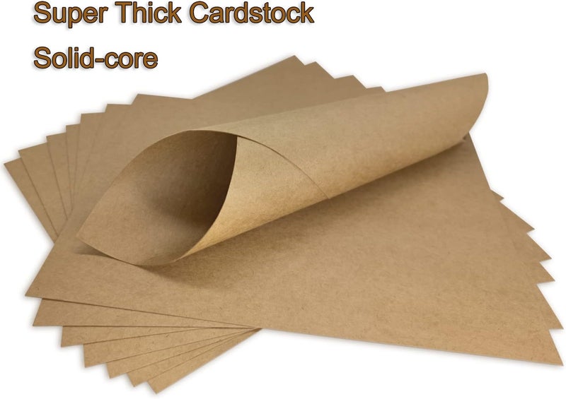 COLOANDUS Extra Heavyweight Brown Kraft Cardstock 50 Sheets 130 lb Cover 350gsm (17pt), 8.5 x 11 Inches for Arts and Craft, Drawing, DIY Projects - Image 4